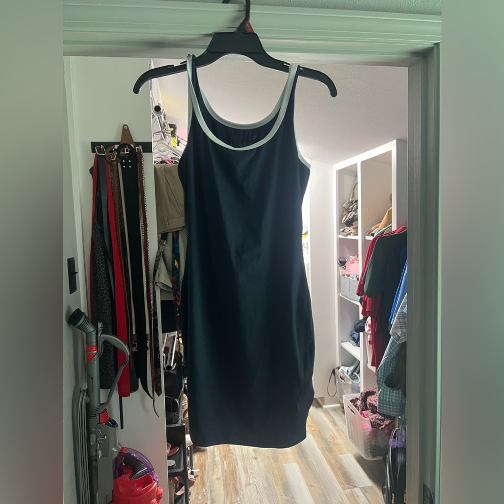 Slim fit navy dress nylon